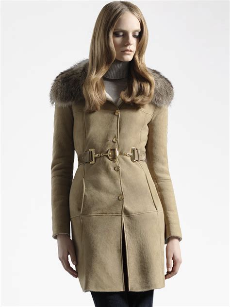 gucci belted shearling coat|gucci blazers for women.